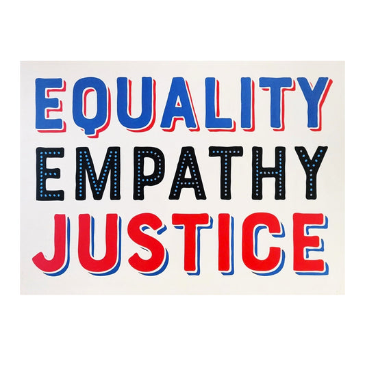 Equality, Empathy, Justice greeting card