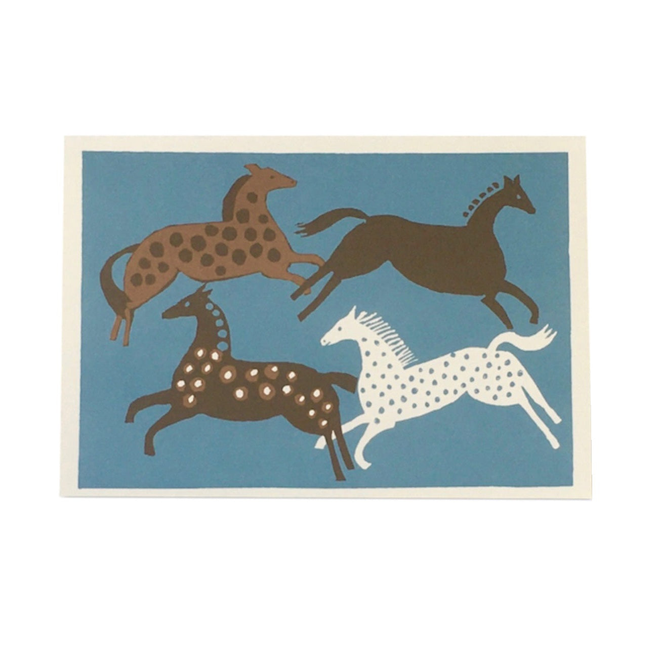 Four Horses greeting card