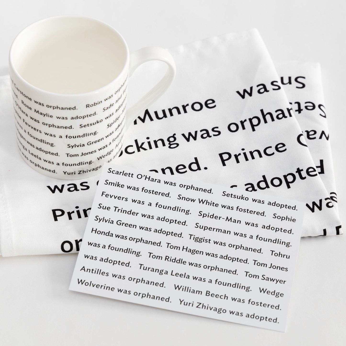 Superman was a Foundling tea towel - Lemn Sissay