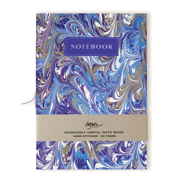Marbled Notebook - Blue and Grey