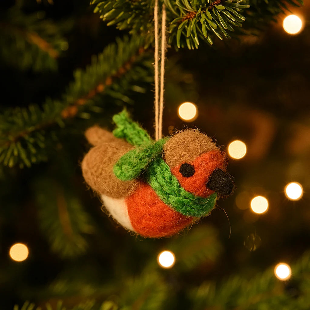Decoration Robin with Scarf
