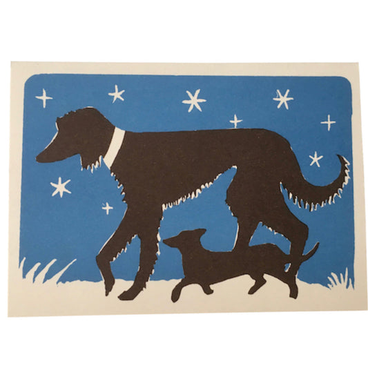 Big and Little Dog greeting card