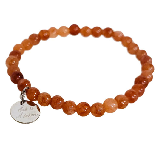 This is A Token Agate Bracelet with Pendant