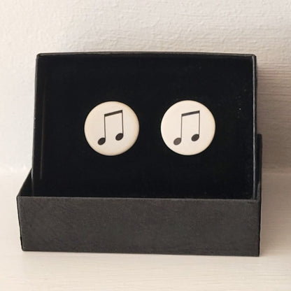 Ceramic Cufflinks - Music Note