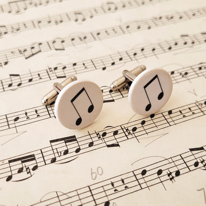 Ceramic Cufflinks - Music Note