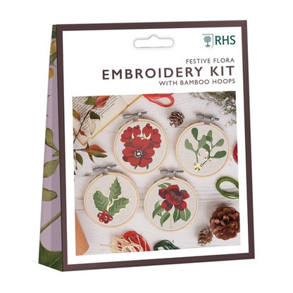 RHS Embroidery Kit, Christmas Designs (pack of 4)