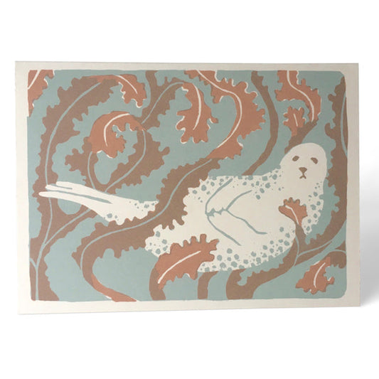 Seal Swimming In The Weeds greeting card