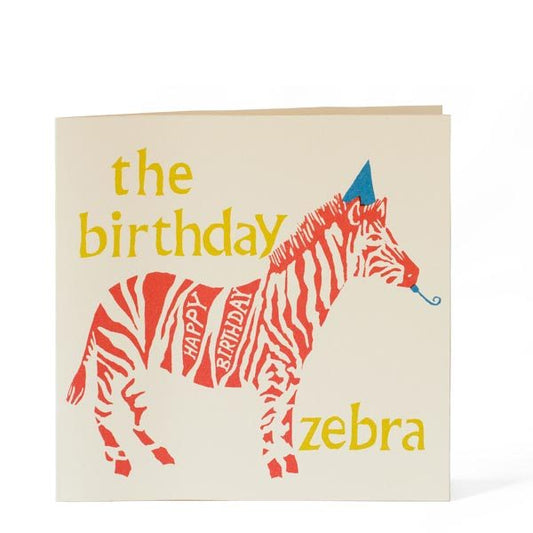 The Birthday Zebra greeting card