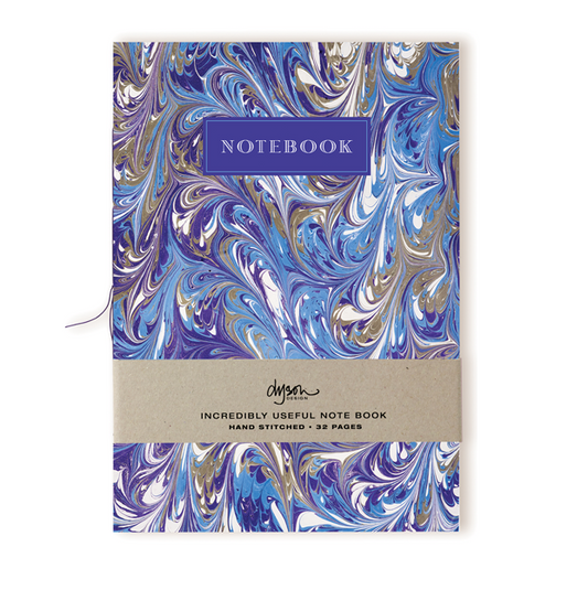 Marbled Notebook - Blue and Grey