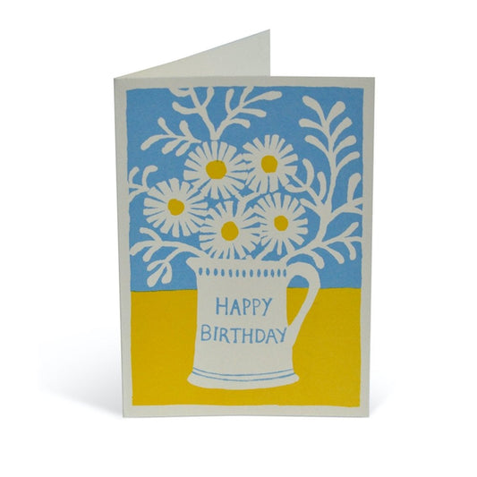 Happy Birthday, Daisies in a Mug greeting card