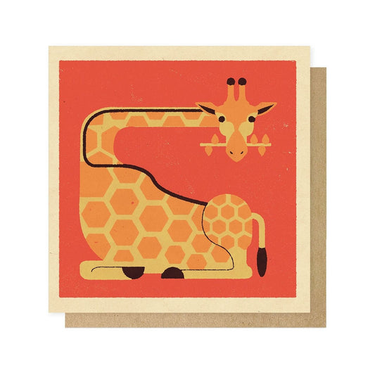 Red Giraffe greeting card