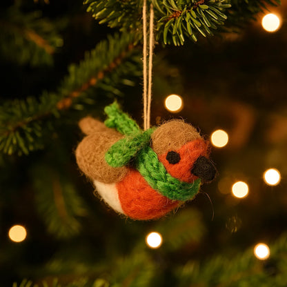 Decoration Robin with Scarf
